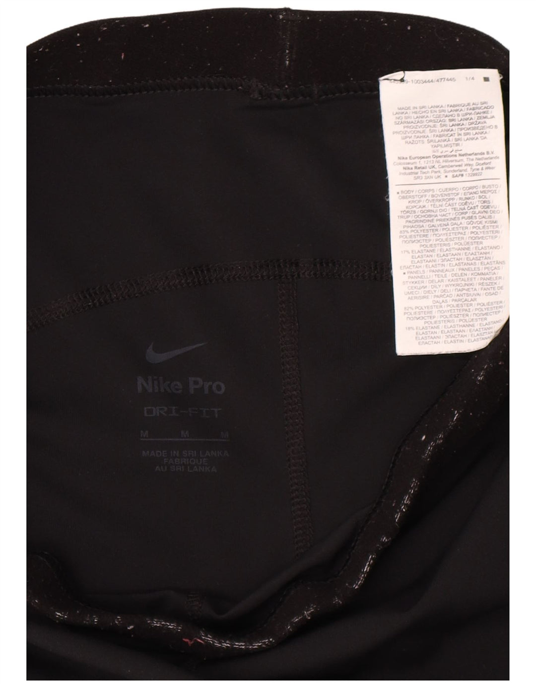 Nike Legging graphique Dri Fit pour femme UK 12 Noir moyen Polyester