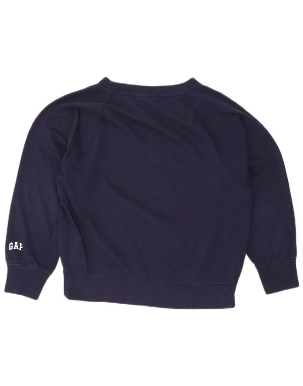 Gap Sweat-shirt graphique surdimensionné pour femme UK 10 Petit coton bleu marine