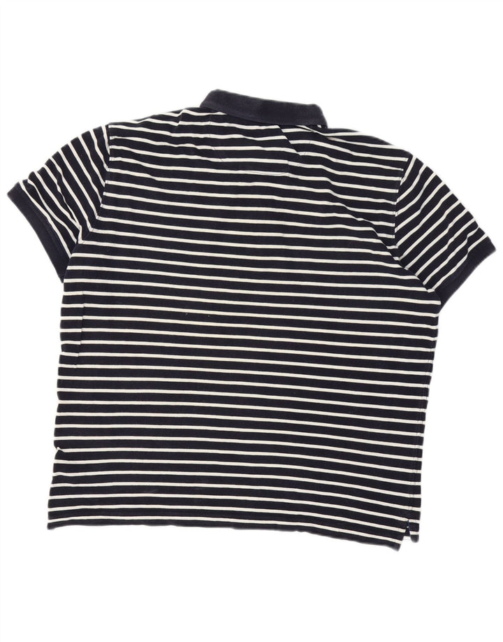 Massimo Dutti Polo Homme Large Bleu Marine Rayé