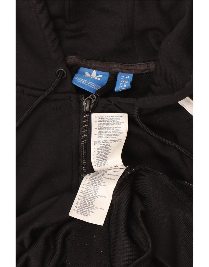 Adidas Pull à capuche zippé pour femme UK 8 Petit Noir Polyester