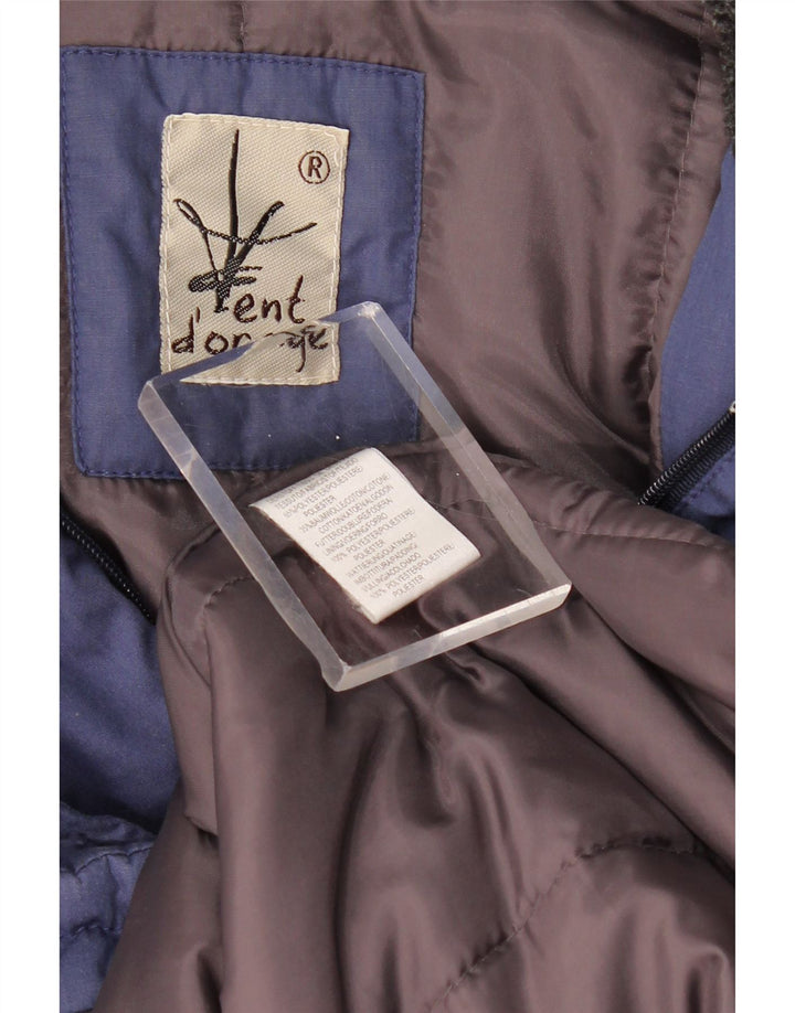 VINTAGE Veste coupe-vent femme UK 20 2XL Bleu Marine Polyester