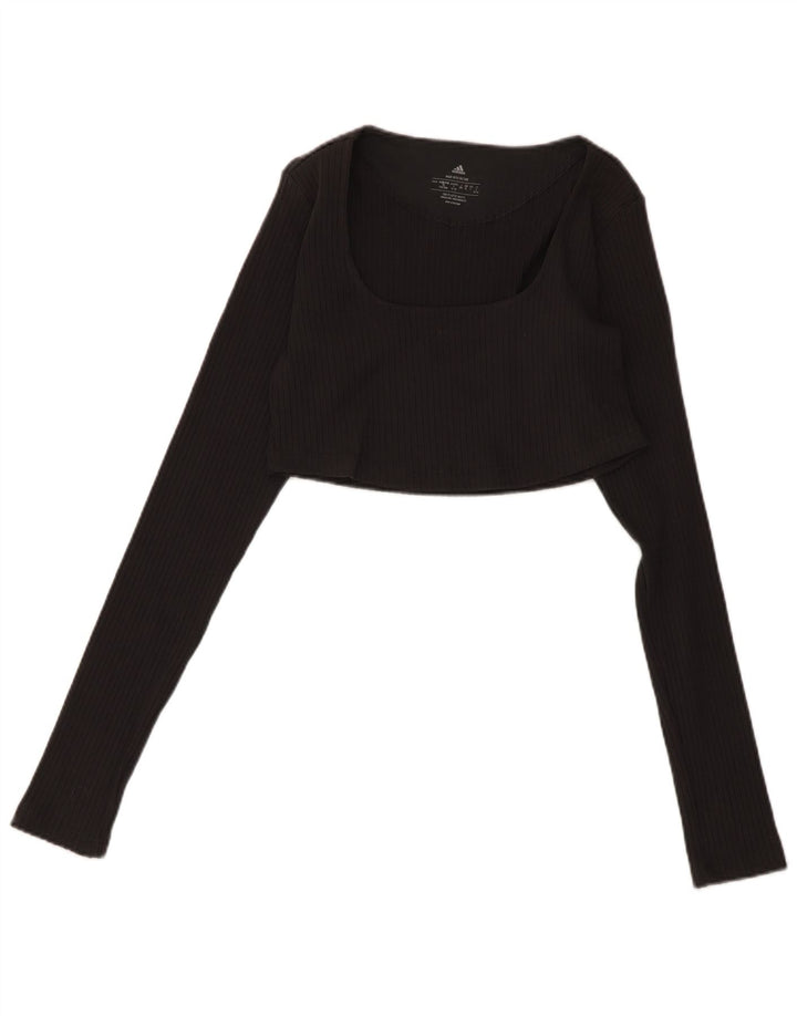 Adidas Haut court à manches longues pour femme UK 14 Grand Gris