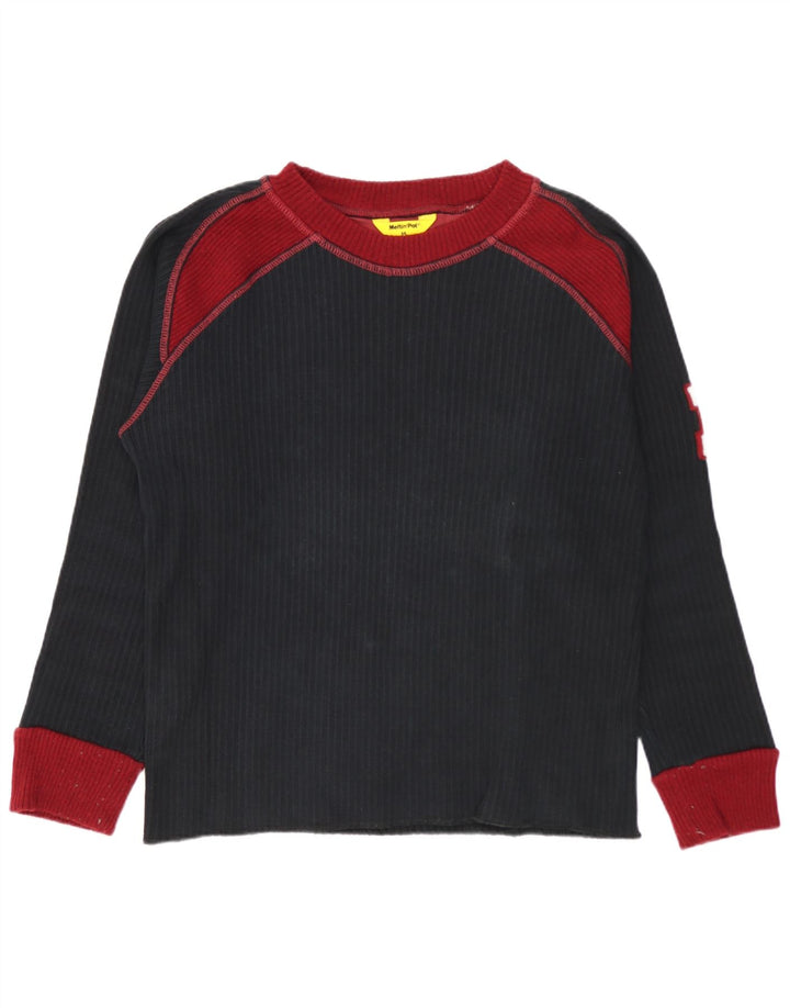 Meltin' Pot Haut Homme Manches Longues Coton Colorblock Noir Moyen
