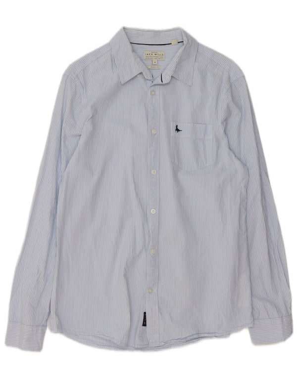 Jack Wills Mens Classic Fit Shirt Medium Blue Pinstripe Cotton