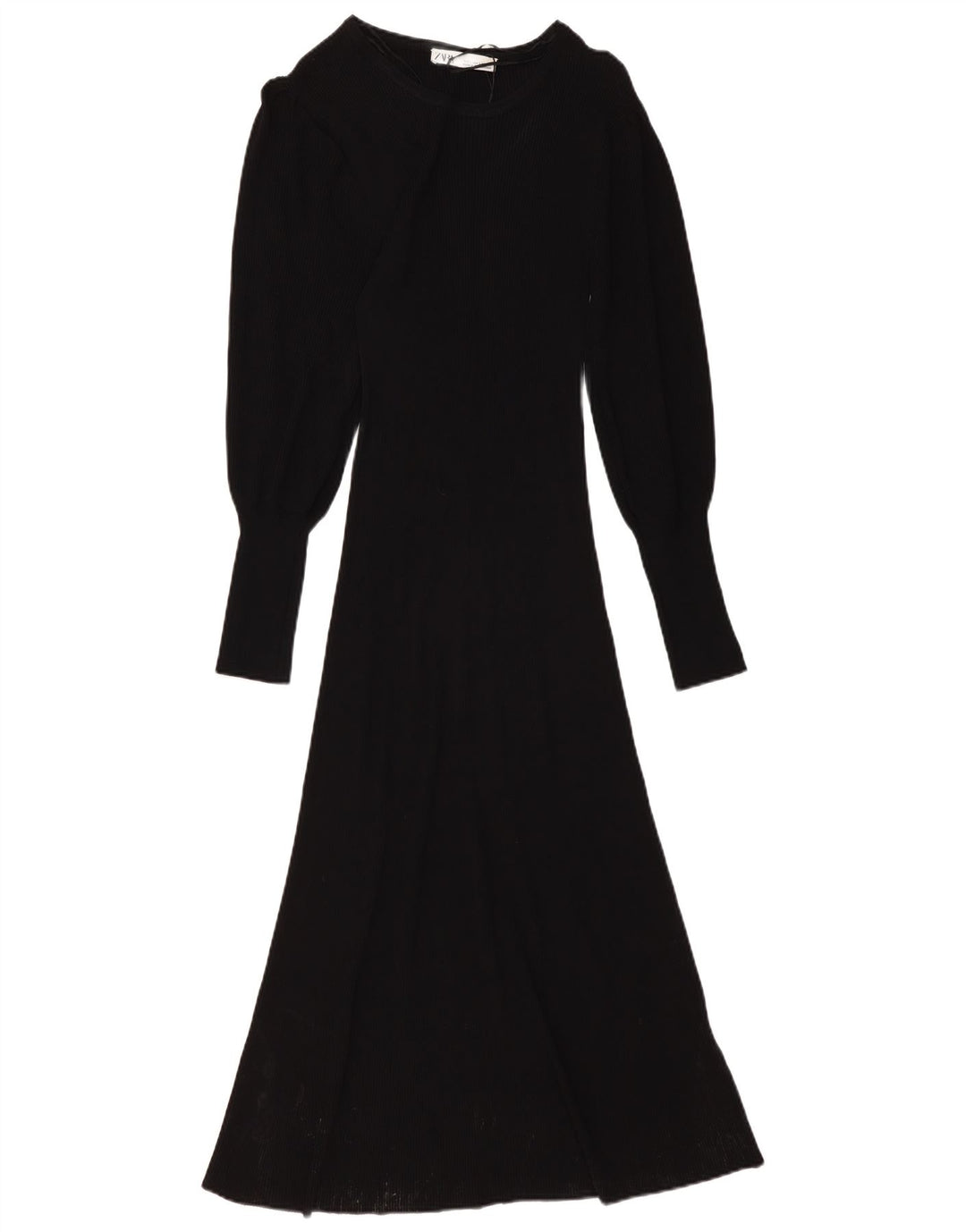 ZARA Femme Robe Pull UK 6 Petite Viscose Noire