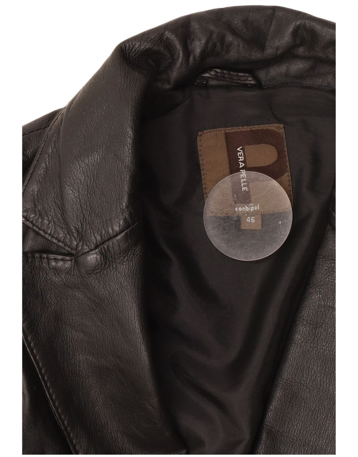 Conbipel Veste Blazer 1 Bouton 2 Boutons Femme IT 46 Grand Cuir Noir