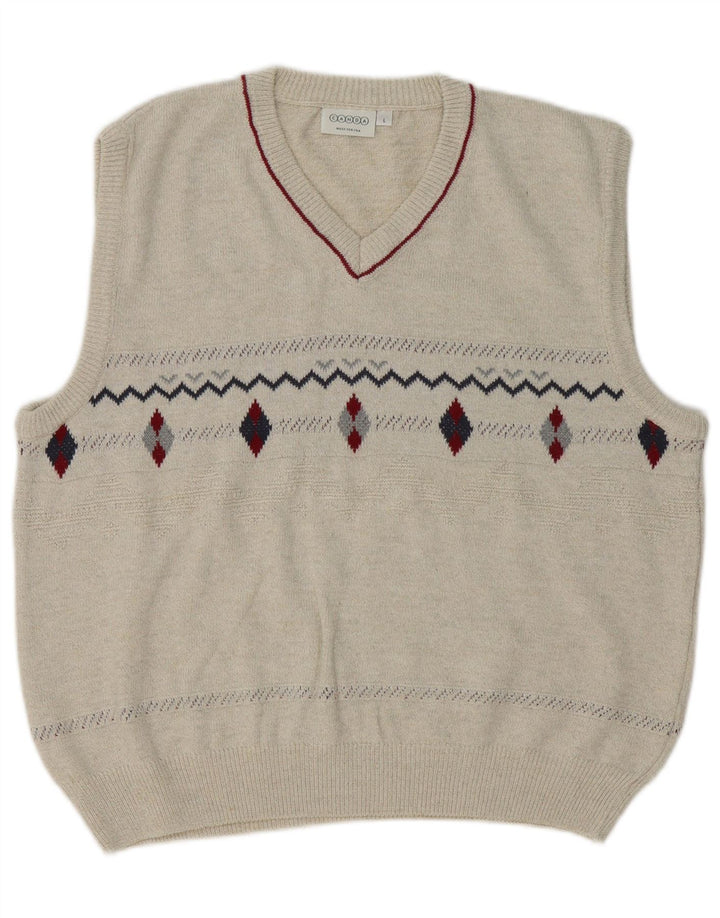 Canda Débardeur Homme Grand Beige Argyle/Diamant Coton