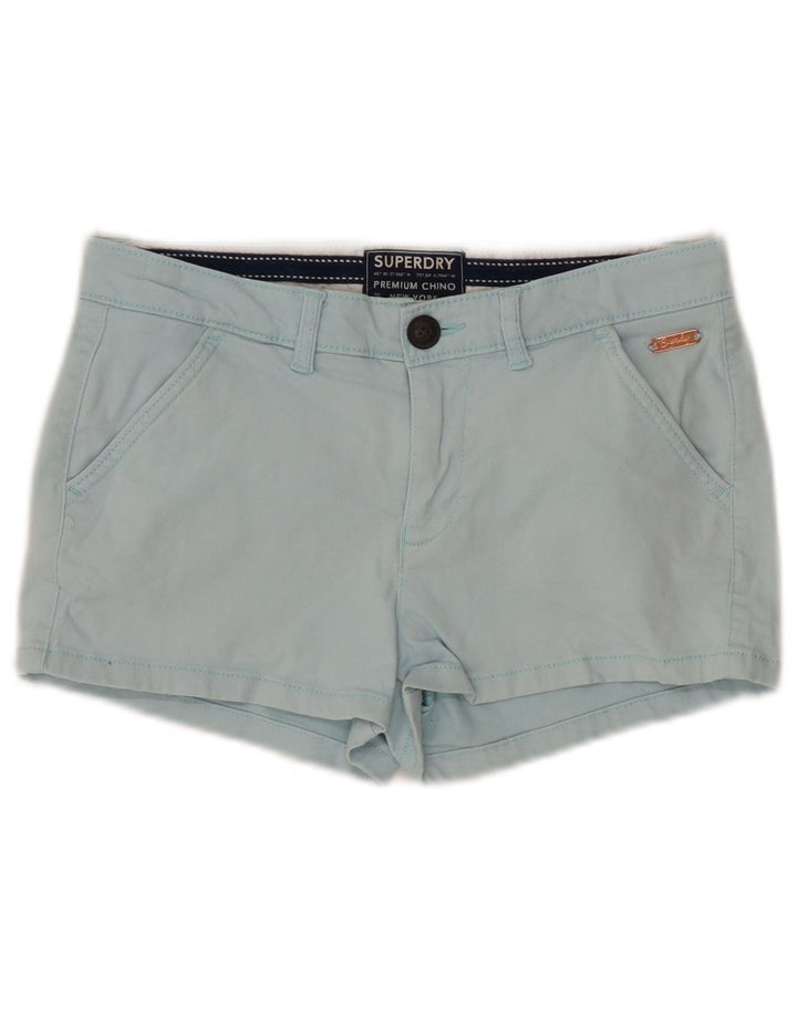 SUPERDRY Short Chino Femme UK 6 XS W25 Bleu