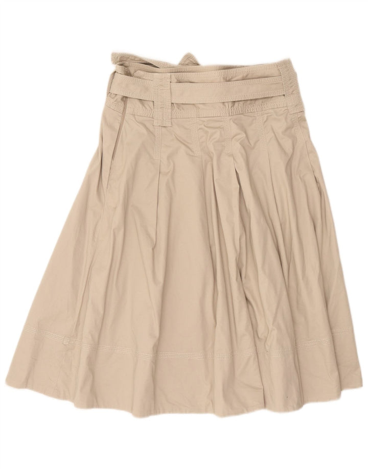 Zara Femme Jupe Trapèze Plissée Moyen W28 Coton Beige