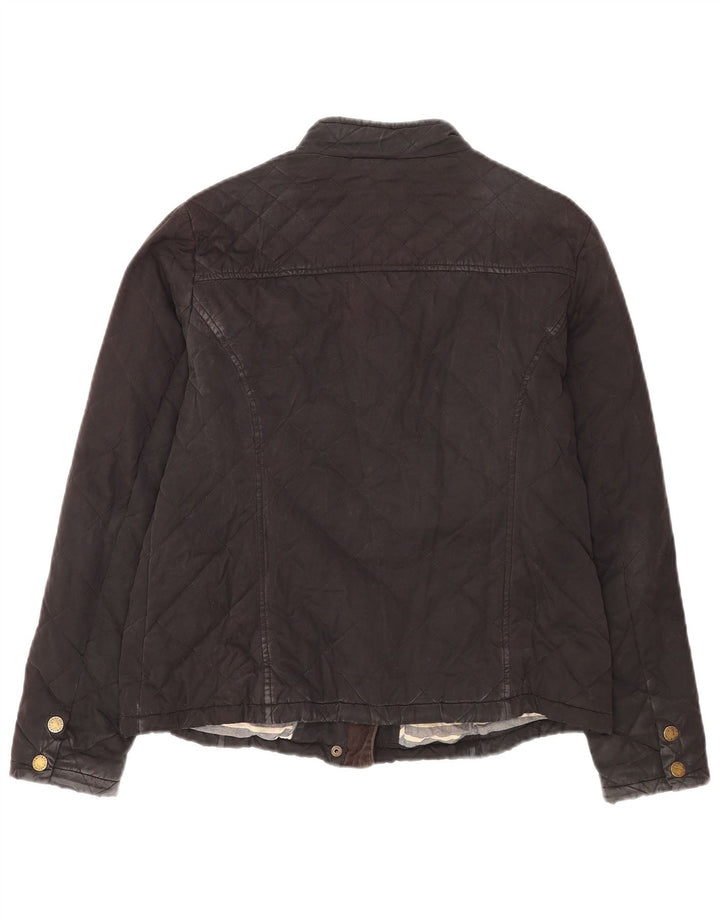 Fat Face Veste matelassée pour femme UK 14 Large Noir Coton