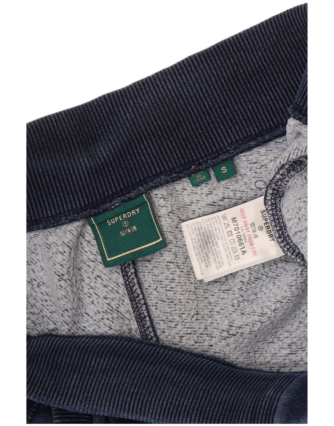 Superdry Homme Pantalon De Survêtement Joggers Petit Bleu Marine Polyester