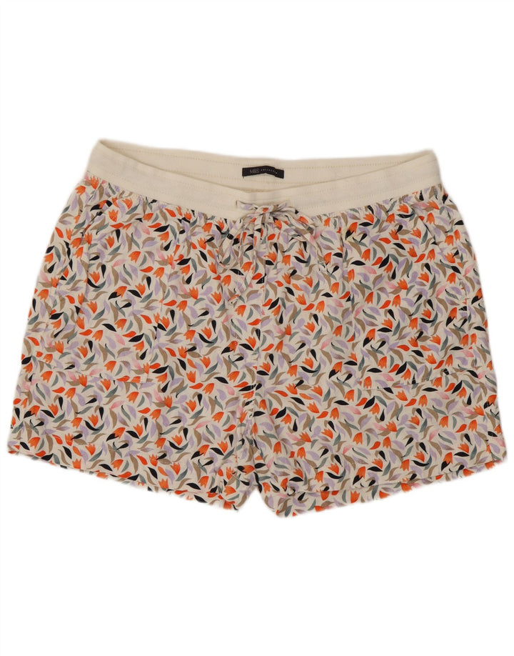 Marks & Spencer Short Femme UK 16 Grand Lin Floral Multicolore