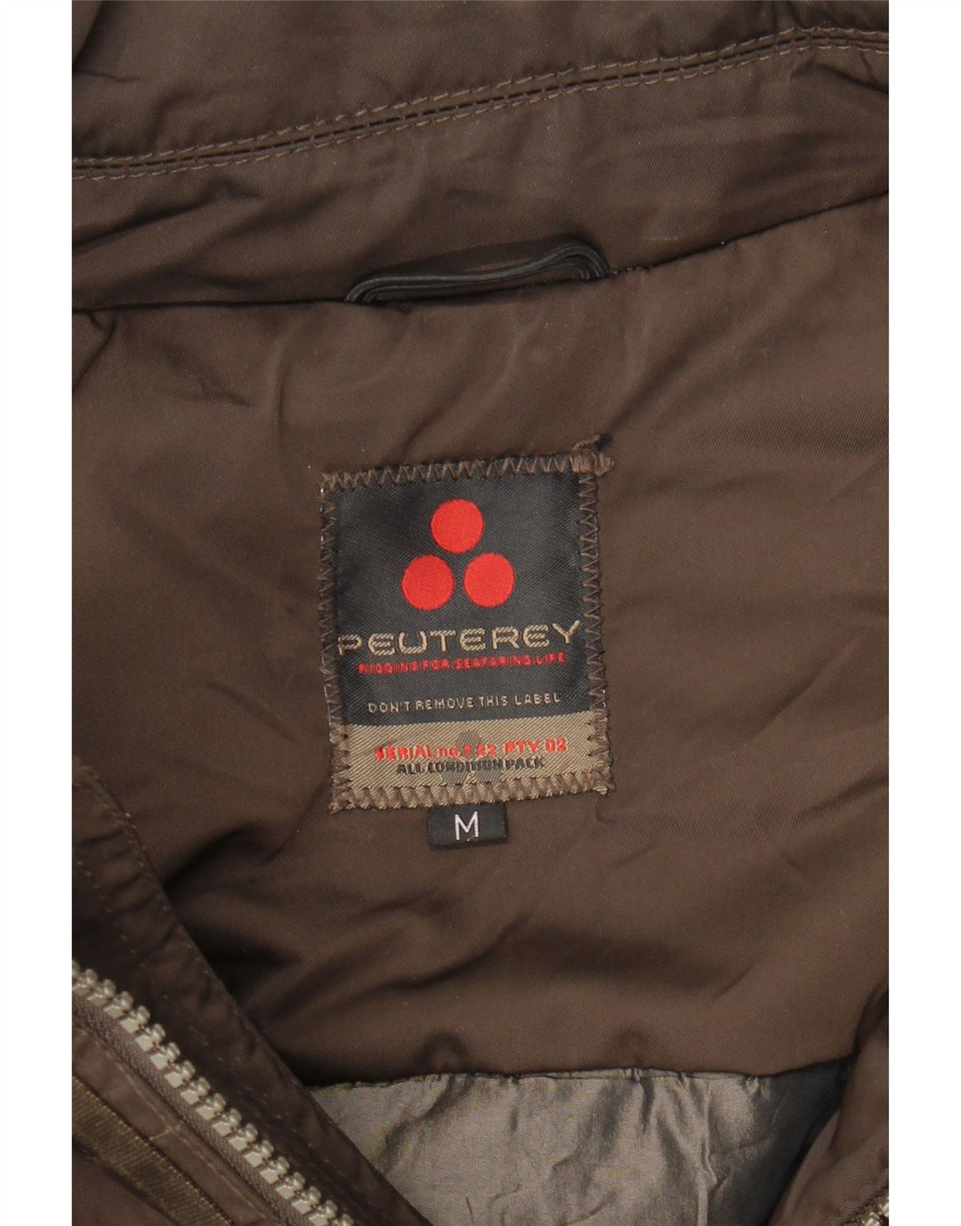 PEUTEREY Womens Windbreaker Coat UK 14 Medium Brown Polyester