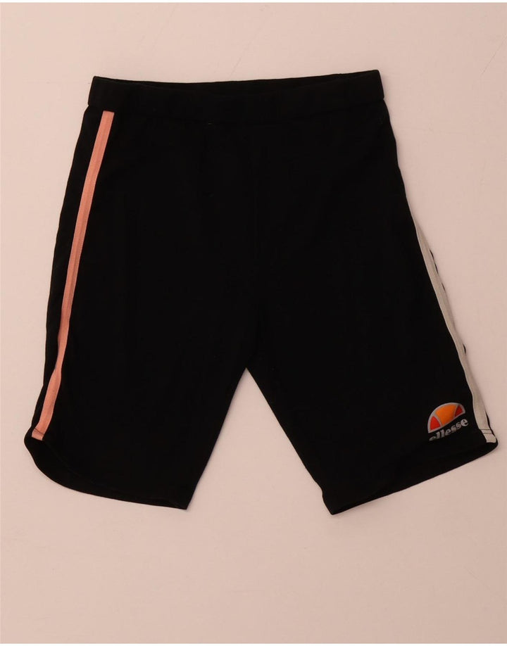 ELLESSE Short de sport pour femme UK 12 en coton noir moyen