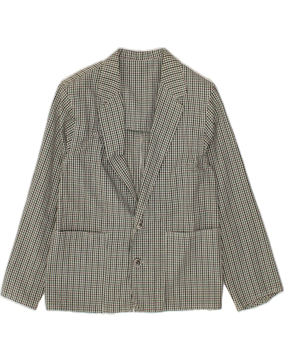 CODY Womens 2 Button Blazer Jacket EU 38 Medium Green Check Vintage Cody and Second-Hand Cody from Messina Hembry 