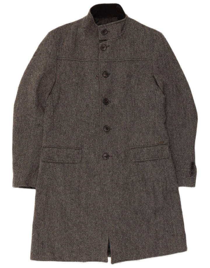 Zara Manteau long coupe classique pour homme UK 40 Grand chevrons gris
