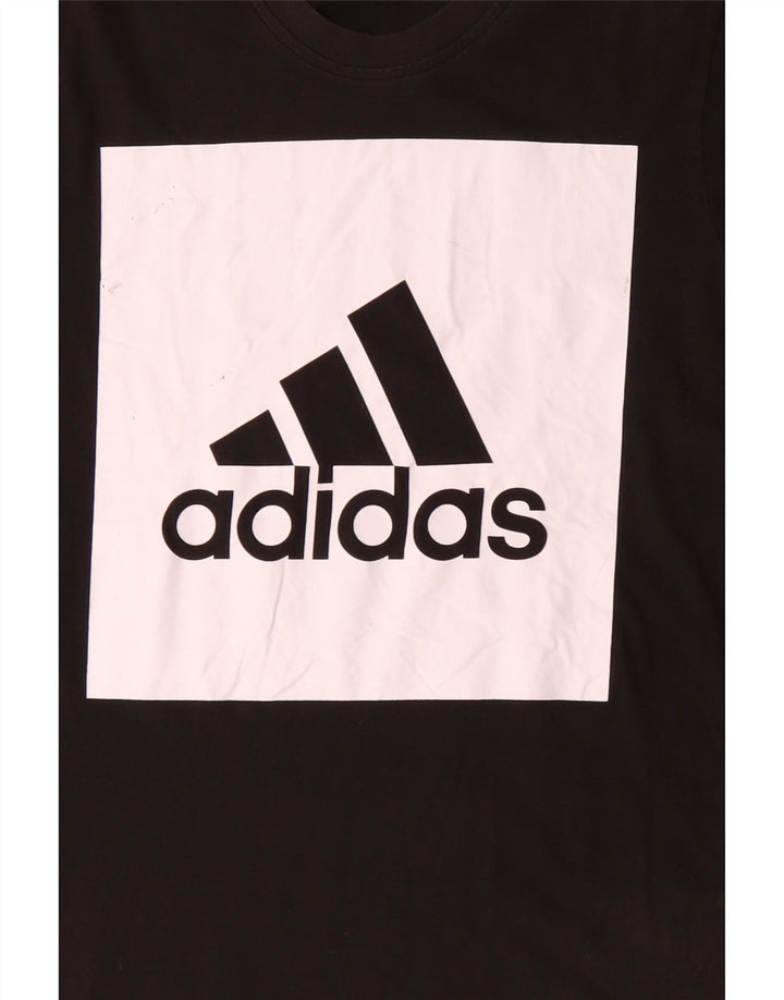ADIDAS T-shirt graphique pour hommes, grand, en coton color block noir