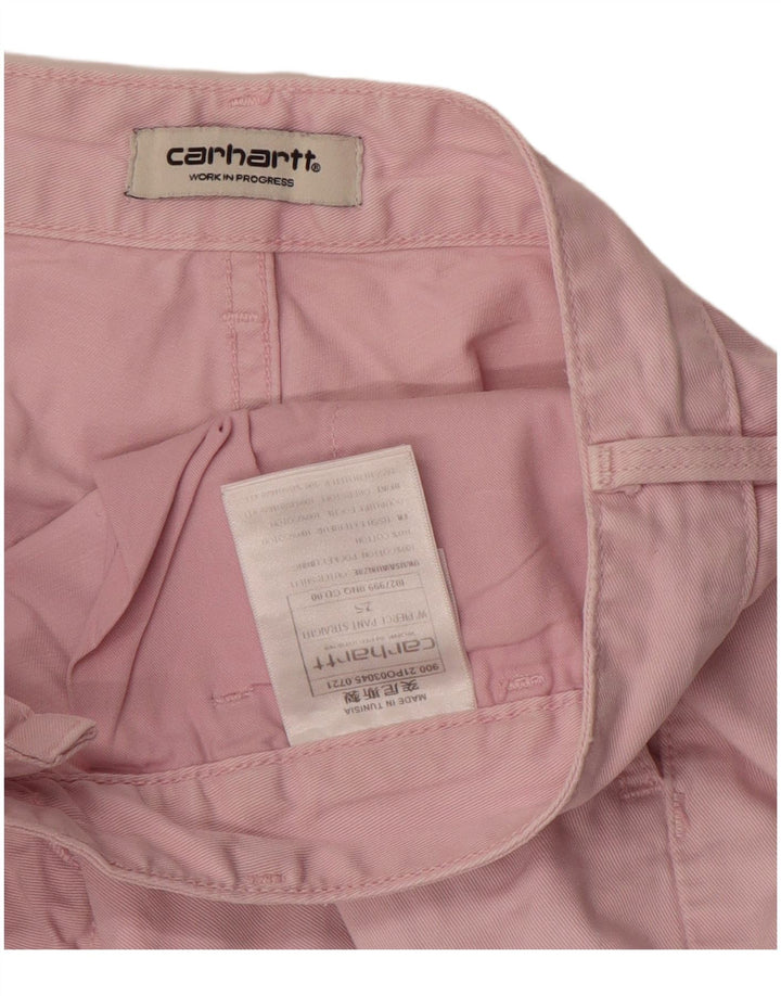 CARHARTT Pantalon Cargo Droit Femme W25 L29 Rose Coton