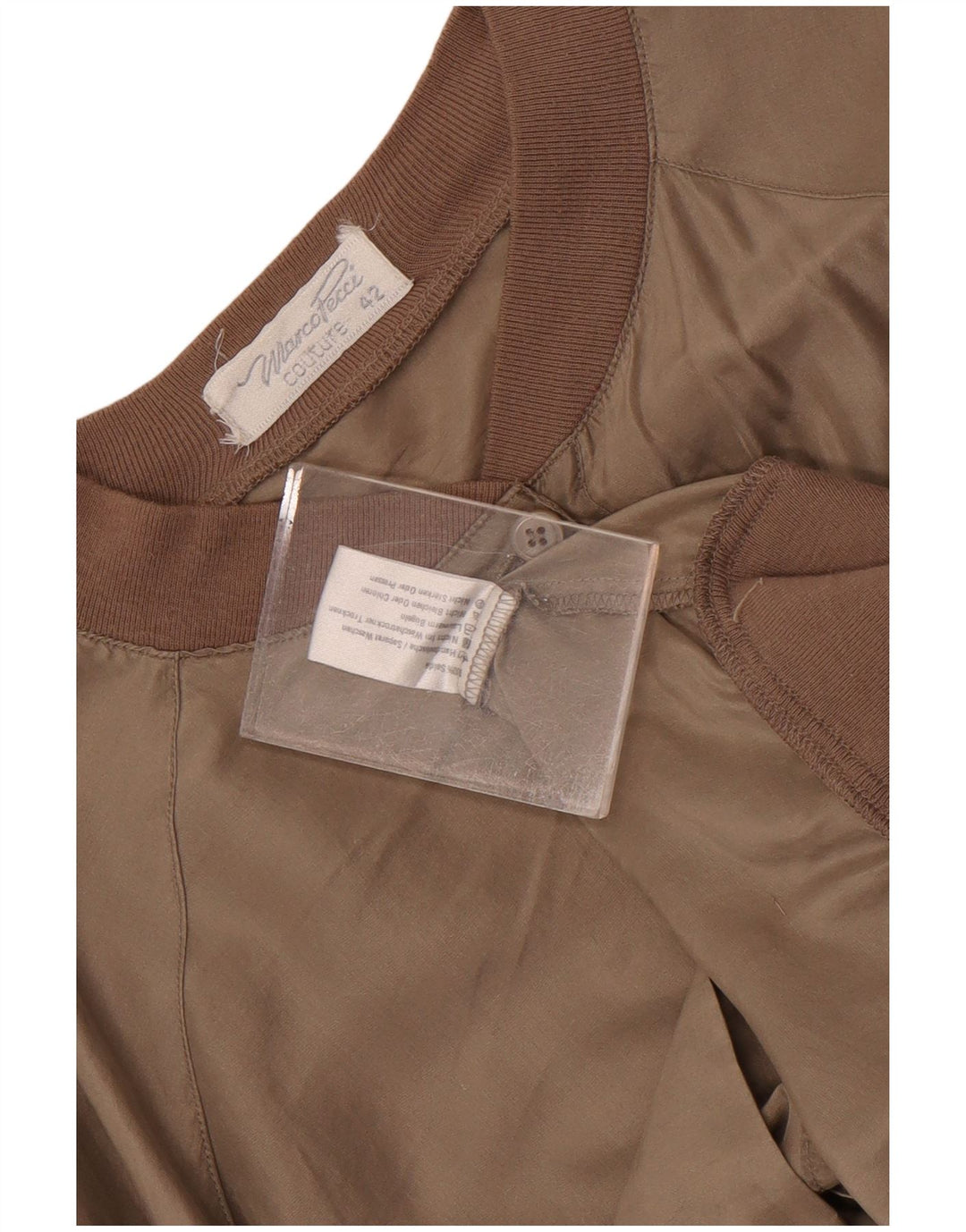 Marco Pecci Veste Bomber Oversize Femme IT 42 Soie Marron Moyen