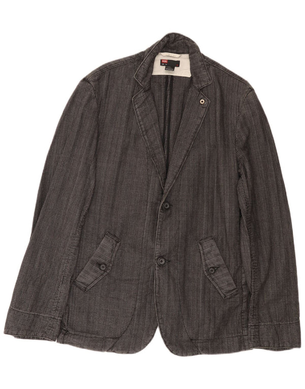 Diesel Veste Blazer 2 Boutons Homme UK 42 XL Coton Rayé Gris