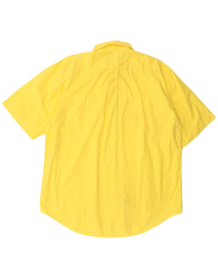BENETTON Chemise à Manches Courtes Homme XL Jaune Coton