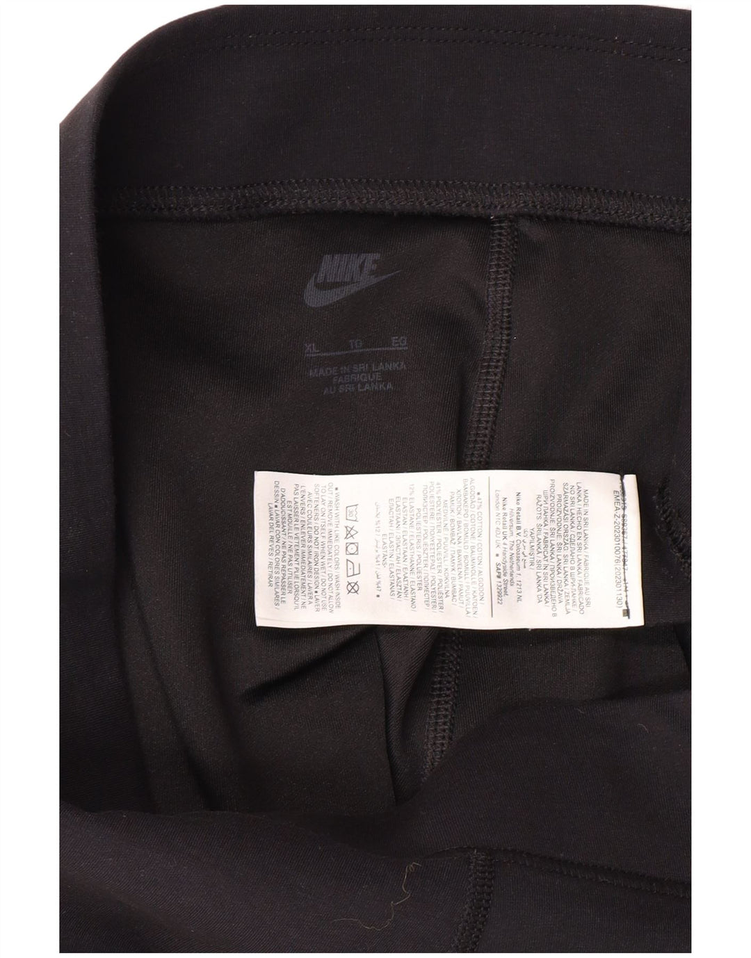 NIKE Leggings graphiques pour femmes UK 18 XL Coton noir