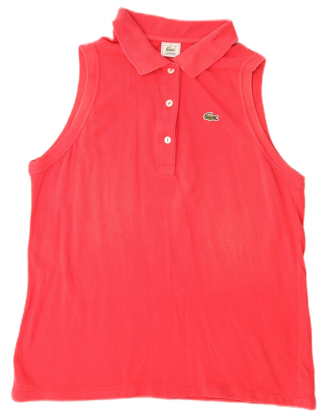 LACOSTE Polo sans manches femme taille 44 grand coton rose