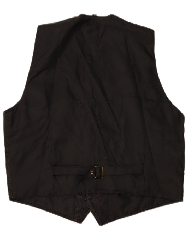 gilet homme vintage XL cuir noir