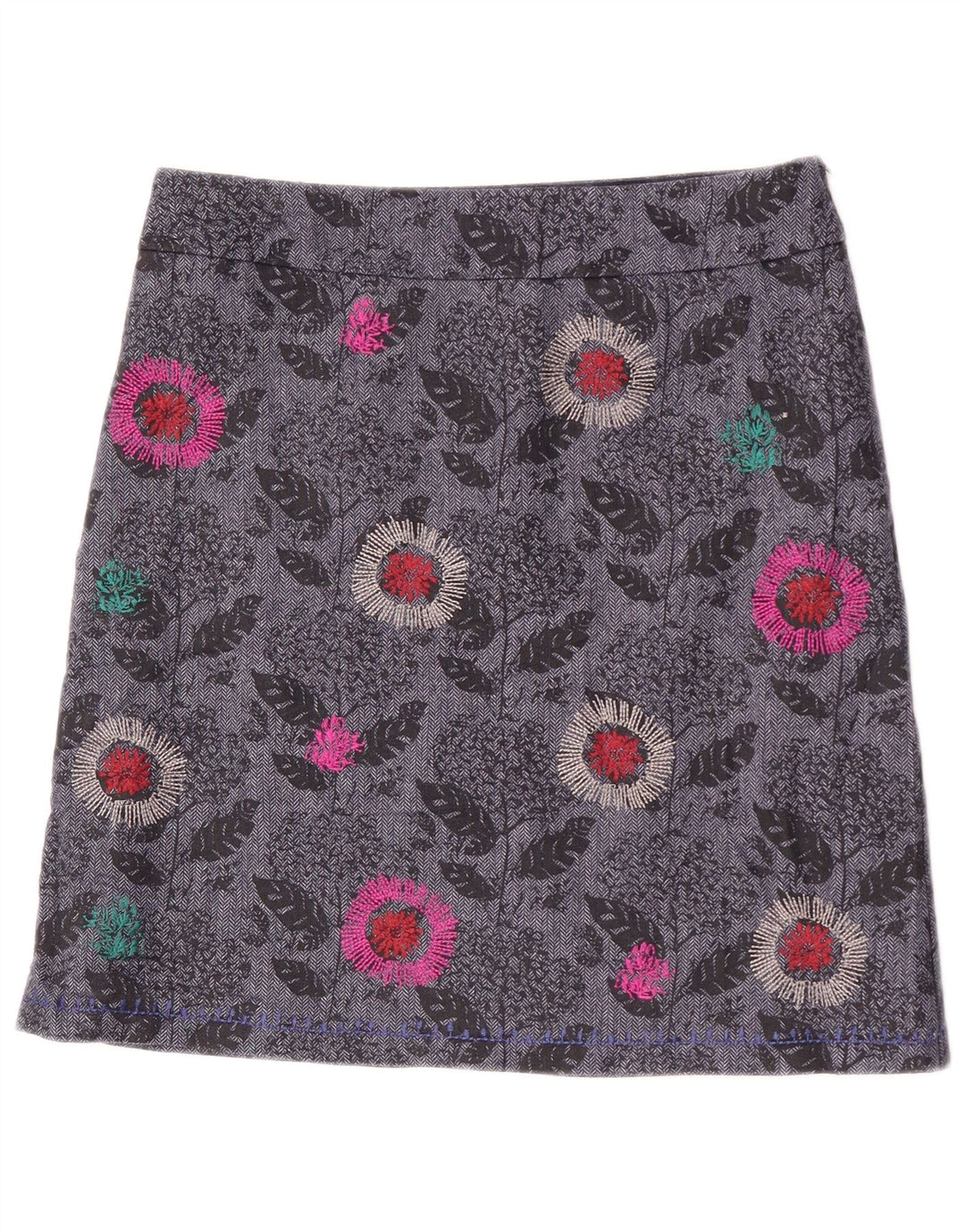 Jupe droite White Stuff pour femme UK 12 Medium W31 Gris Floral Polyester