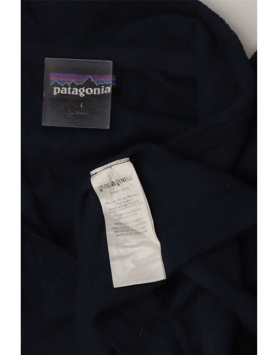 Patagonia Pull polaire à col zippé pour homme, grand, bleu marine, polyester