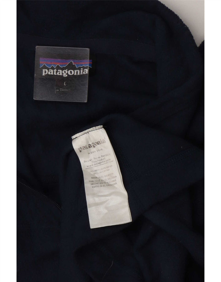 Patagonia Pull polaire à col zippé pour homme, grand, bleu marine, polyester