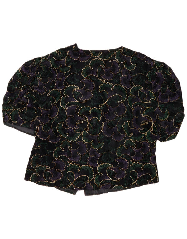 Yessica Chemisier à manches courtes pour femme EU 42 Large en acétate floral noir