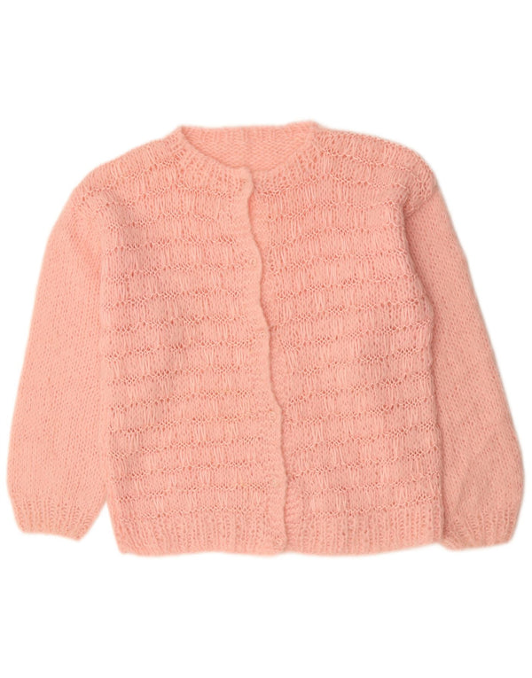 VINTAGE Pull Cardigan Femme UK 18 XL Acrylique Rose