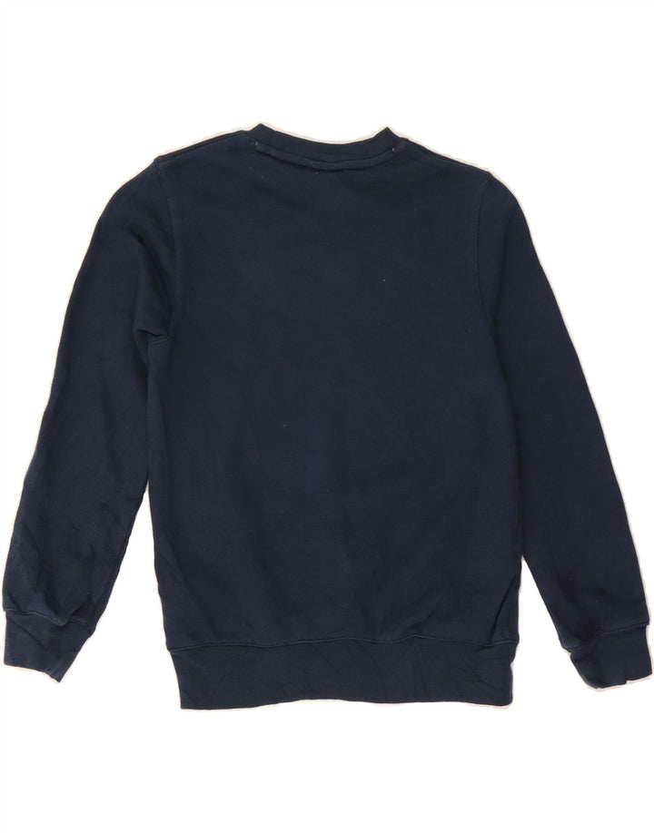 REEBOK Boys Graphic Sweatshirt Jumper 7-8 Years Navy Blue Cotton Vintage Reebok and Second-Hand Reebok from Messina Hembry 