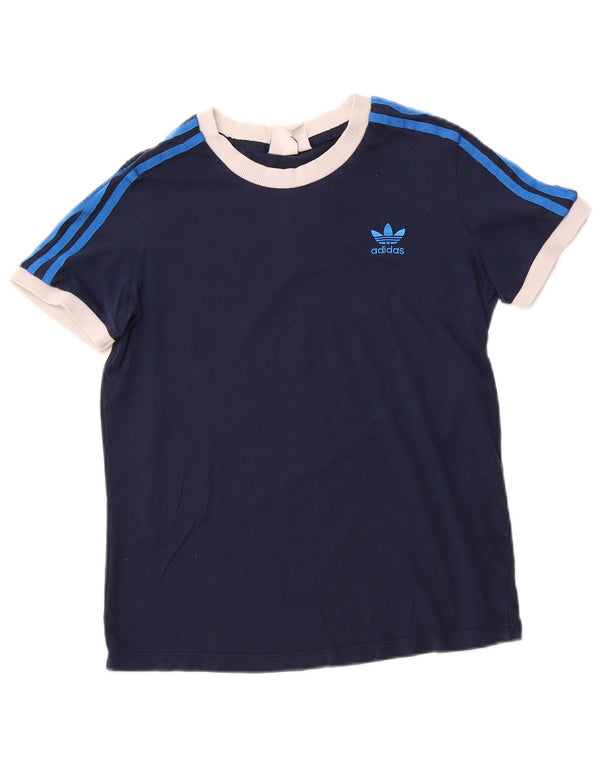 ADIDAS T-Shirt Femme UK 12 Bleu Marine Moyen