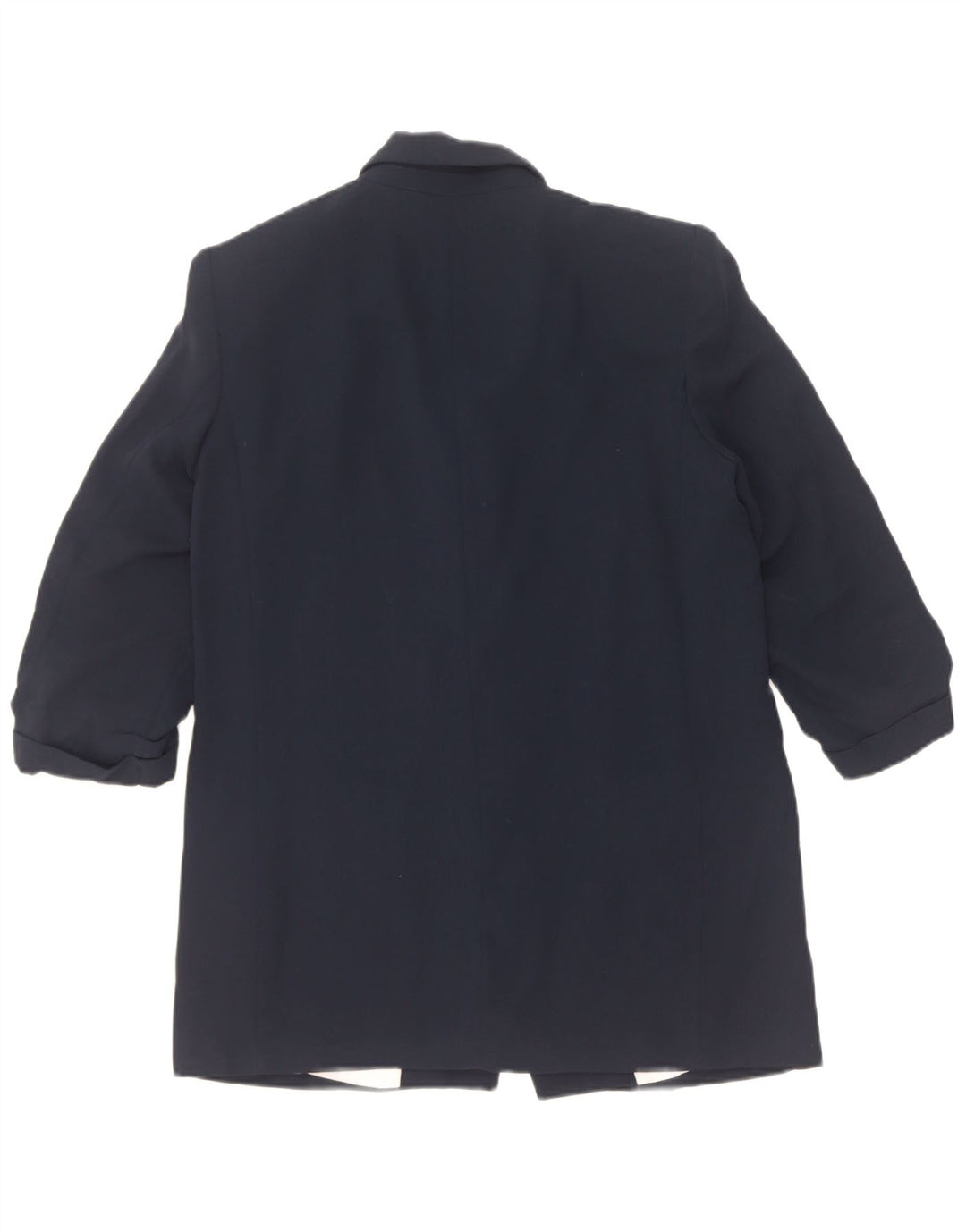 Zara Veste blazer ouverte à manches 3/4 pour femme UK 14 Bleu marine moyen Polyester