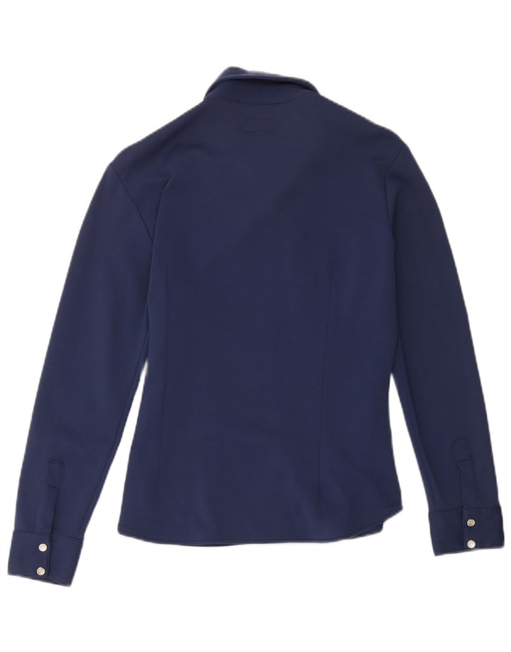Casucci Chemise Chemisier Femme UK 12 Medium Bleu Marine Nylon