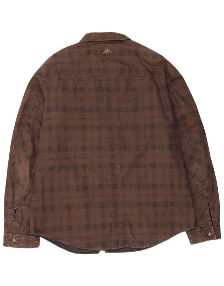 Massimo Dutti Surchemise réversible pour homme 2XL en nylon à carreaux marron