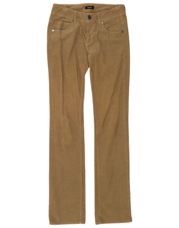 Max & Co. Pantalon droit en velours côtelé pour femme UK 6 XS W28 L35 Coton beige