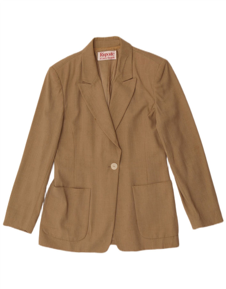 Laura Biagiotti Veste Blazer Risposte 1 Bouton Femme IT 42 Beige Moyen