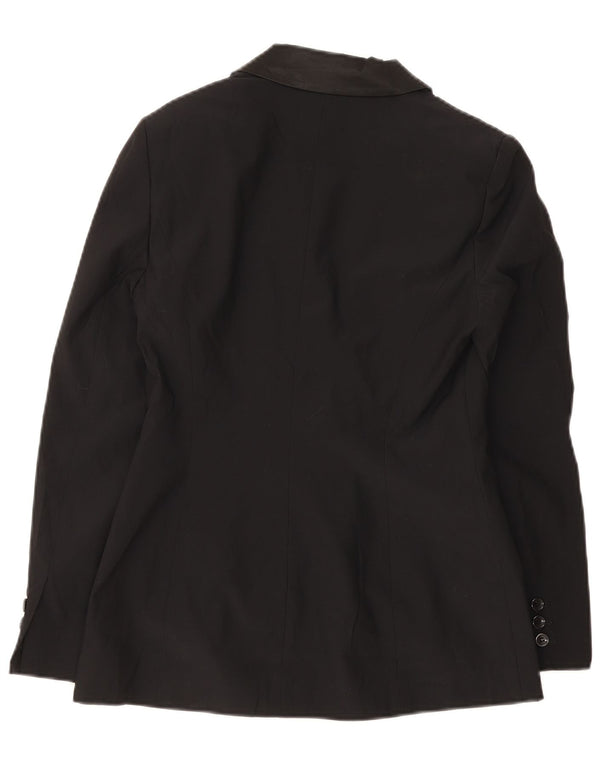 Oasis Veste Blazer 1 Bouton Femme UK 10 Petit Acétate Noir
