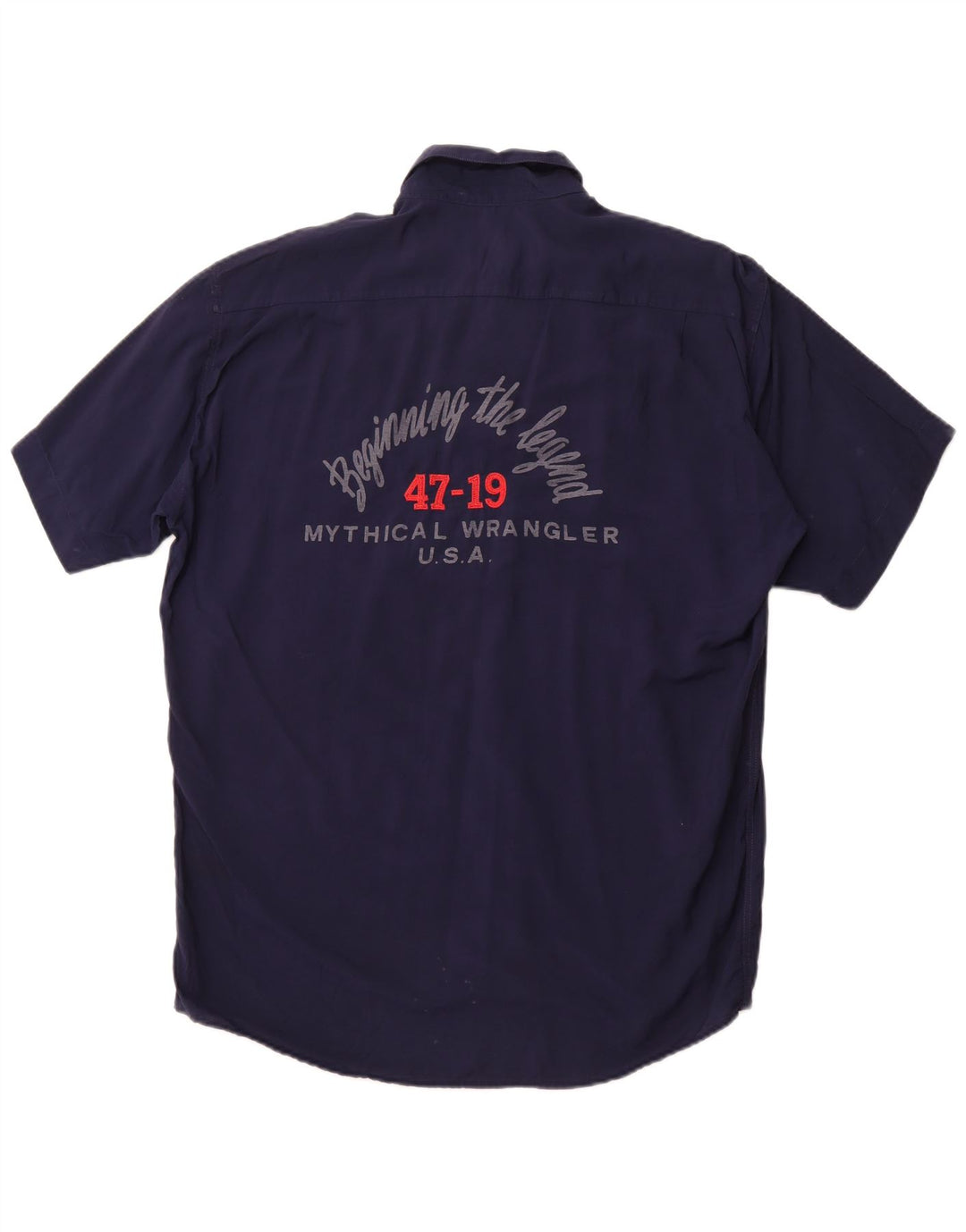 WRANGLER Chemise à manches courtes pour homme Large Bleu marine