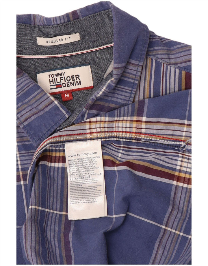 Tommy Hilfiger Chemise Regular Fit Homme Bleu Moyen à Carreaux Coton
