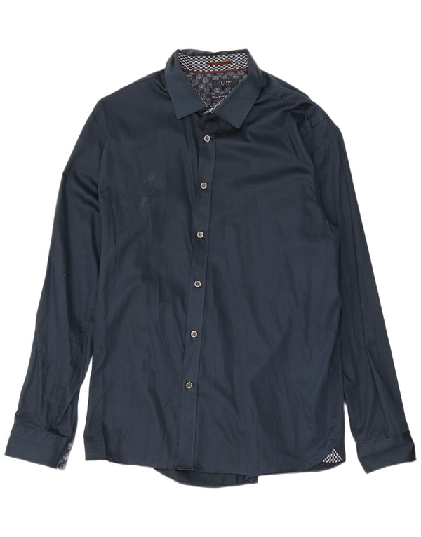 Ted Baker Chemise Homme Taille 6 2XL Bleu Marine Coton