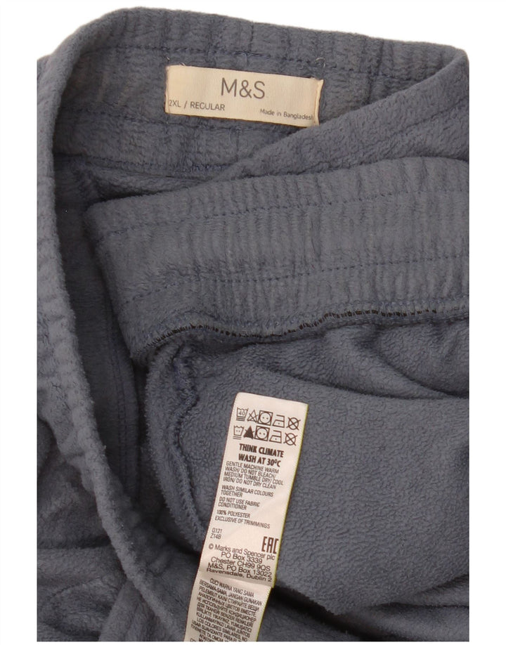 MARKS & SPENCER Pantalon de survêtement polaire homme 2XL bleu polyester