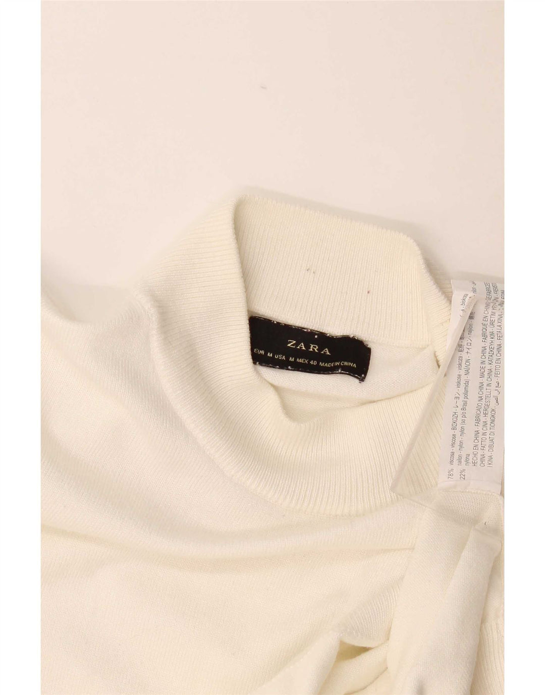 Pull Col Roulé Zara Homme Beige Moyen Viscose