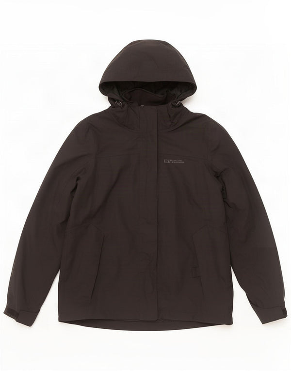 Mountain Warehouse Veste de pluie à capuche pour femme UK 12 Medium Noir Polyester
