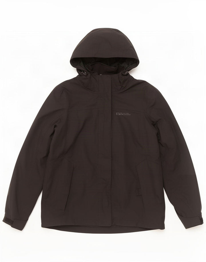 Mountain Warehouse Veste de pluie à capuche pour femme UK 12 Medium Noir Polyester
