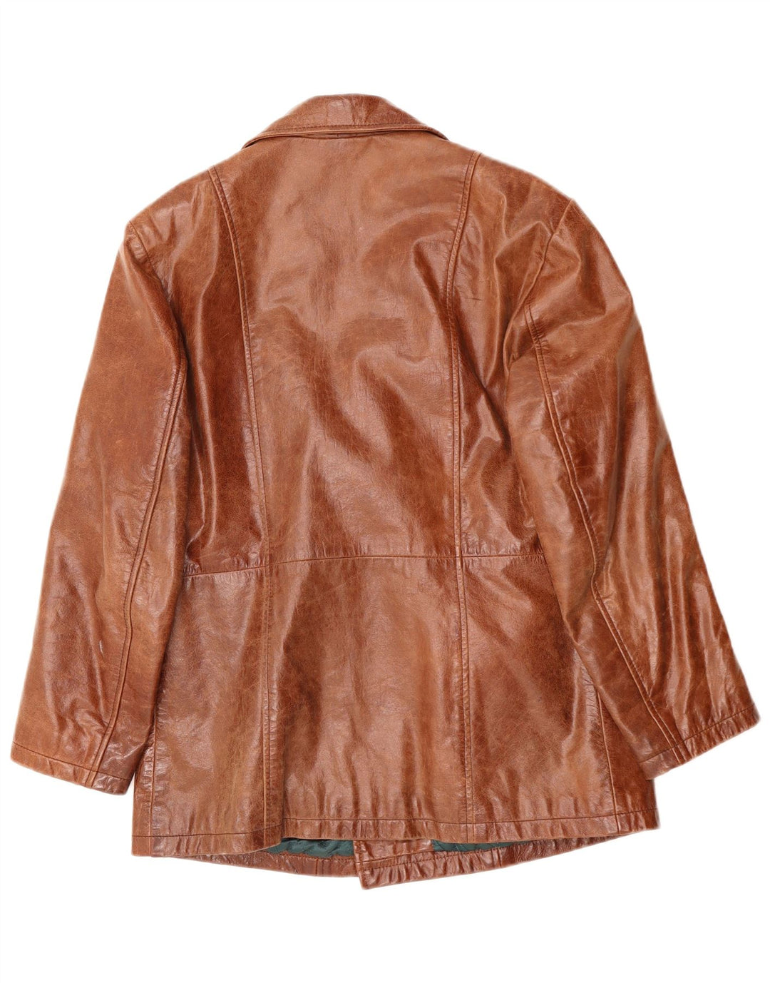 VINTAGE Manteau en cuir homme UK 38 Cuir marron moyen