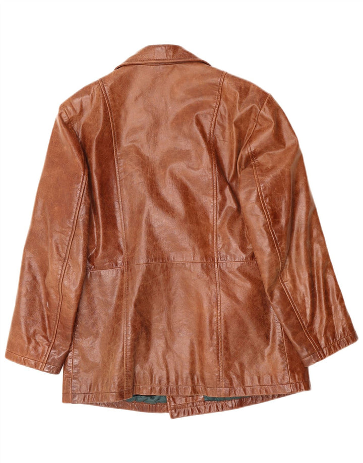 VINTAGE Manteau en cuir homme UK 38 Cuir marron moyen